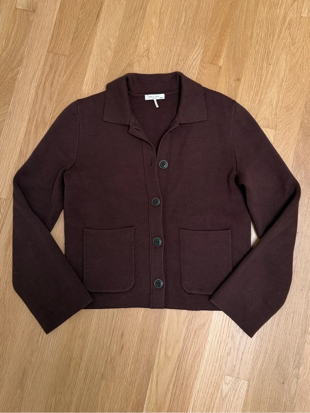 Rag & Bone Espresso Chocolate Brown Cardigan Shirt Jacket Button Down Size M